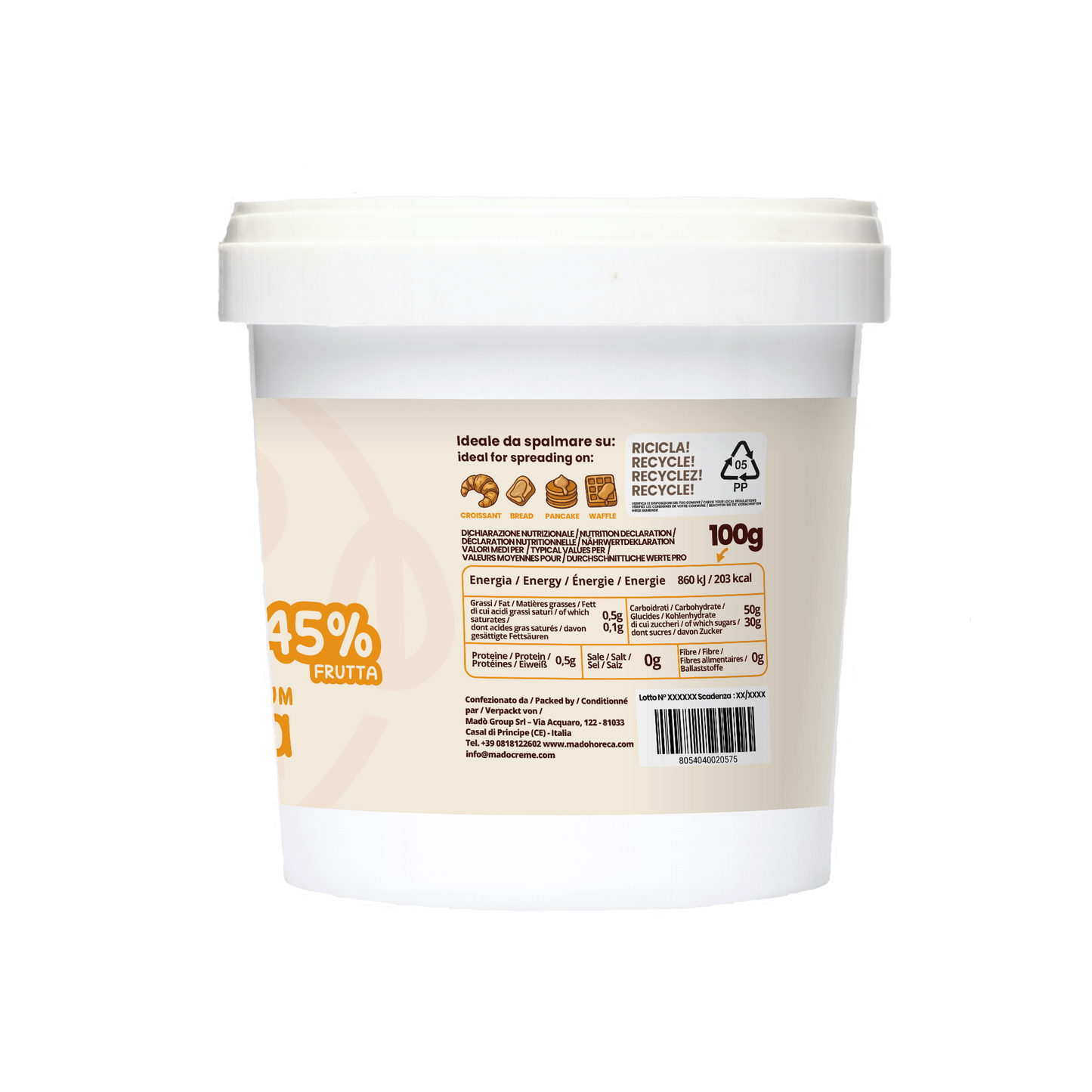 CONFETTURA PREMIUM QUALITY ALBICOCCA 1KG - Mado Ho.re.ca