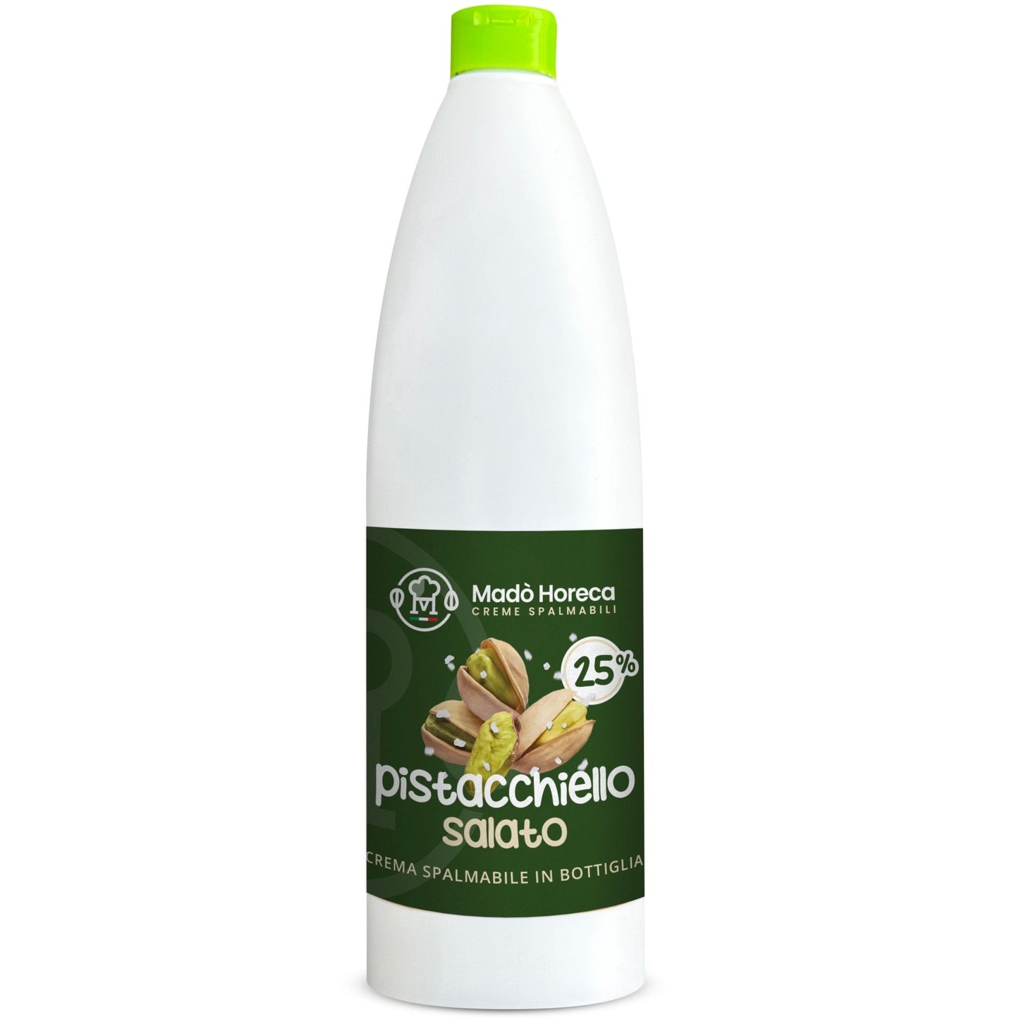 Crema in Bottiglia Artigianale al gusto Pistacchio Salato 25% "Bottiglia da 900gr" - Mado Ho.re.ca