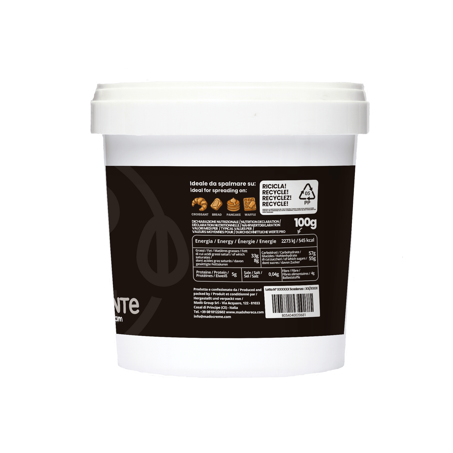 Cuore fondente Crema Spalmabile Artigianale - Mado Ho.re.ca