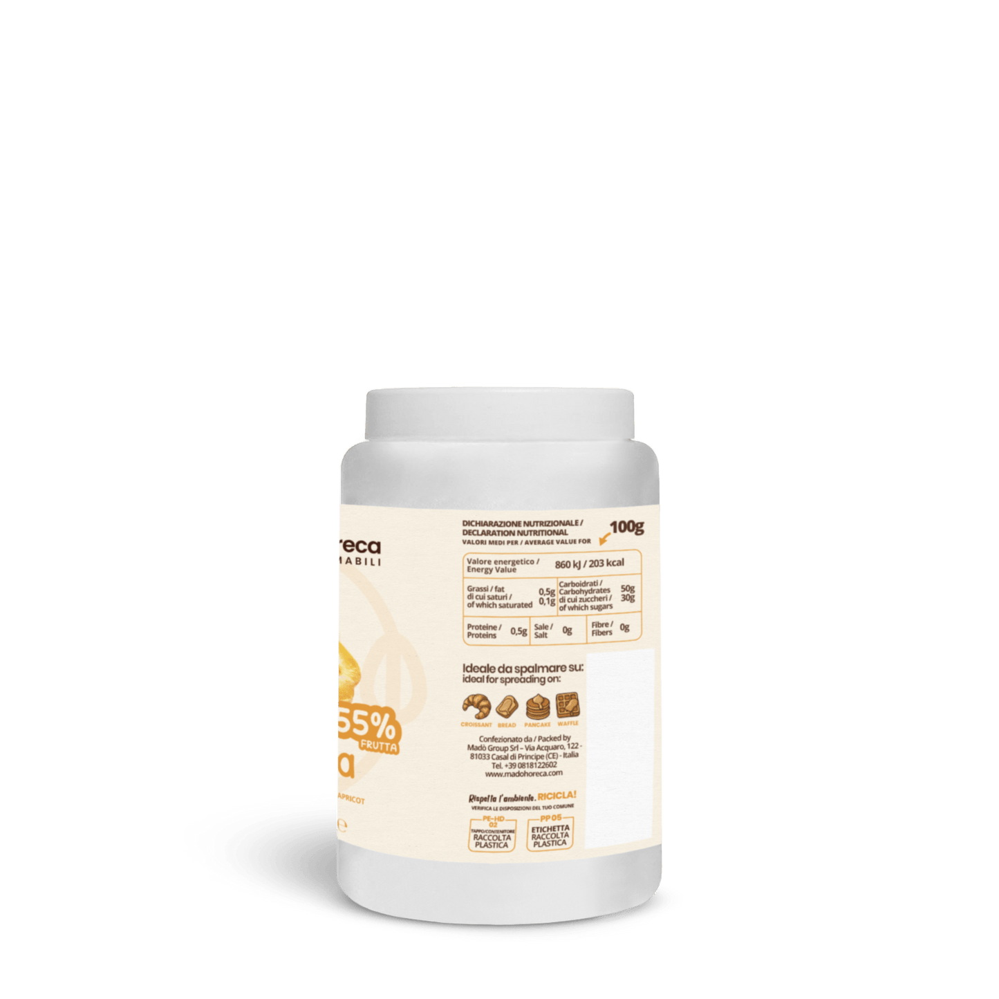 RICARICA EROGATORE Confettura Albicocca 1,3kg - Mado Ho.re.ca