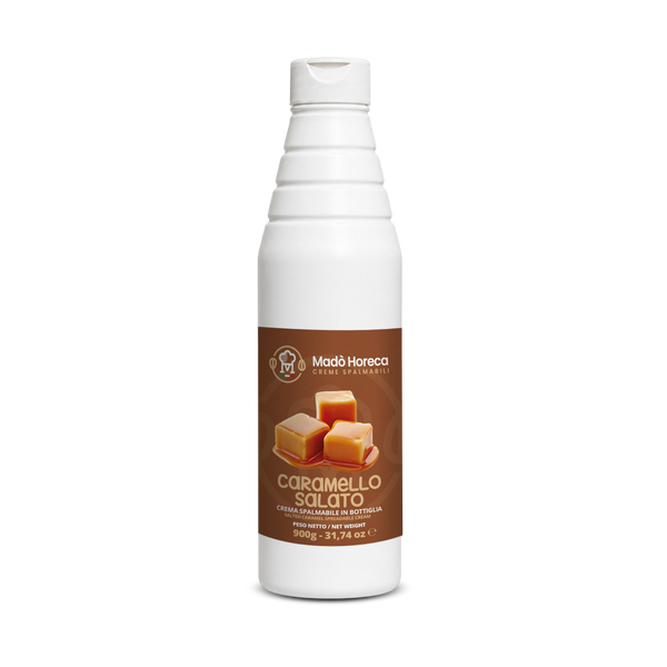 Crema in Bottiglia Artigianale al gusto Caramello Salato "Bottiglia da 900gr"
