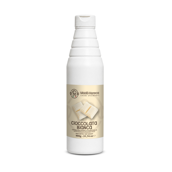 Crema in Bottiglia Artigianale al gusto Cioccolata bianca "Bottiglia da 900gr"