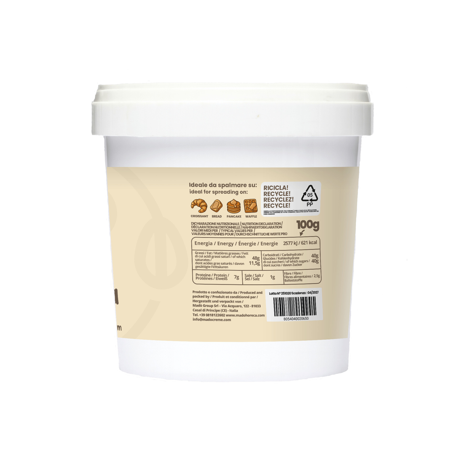 Cioccolata bianca Crema Spalmabile Artigianale - Mado Ho.re.ca