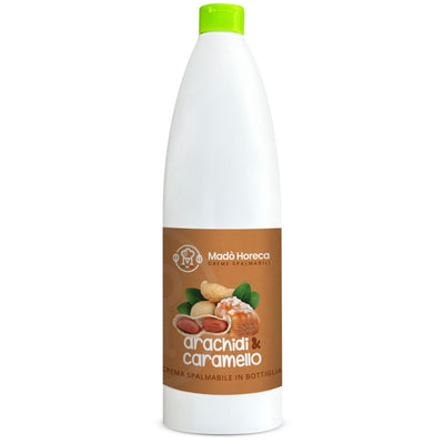 Crema in Bottiglia Artigianale al gusto Arachidi e Caramello "Bottiglia da 900gr" - Mado Ho.re.ca