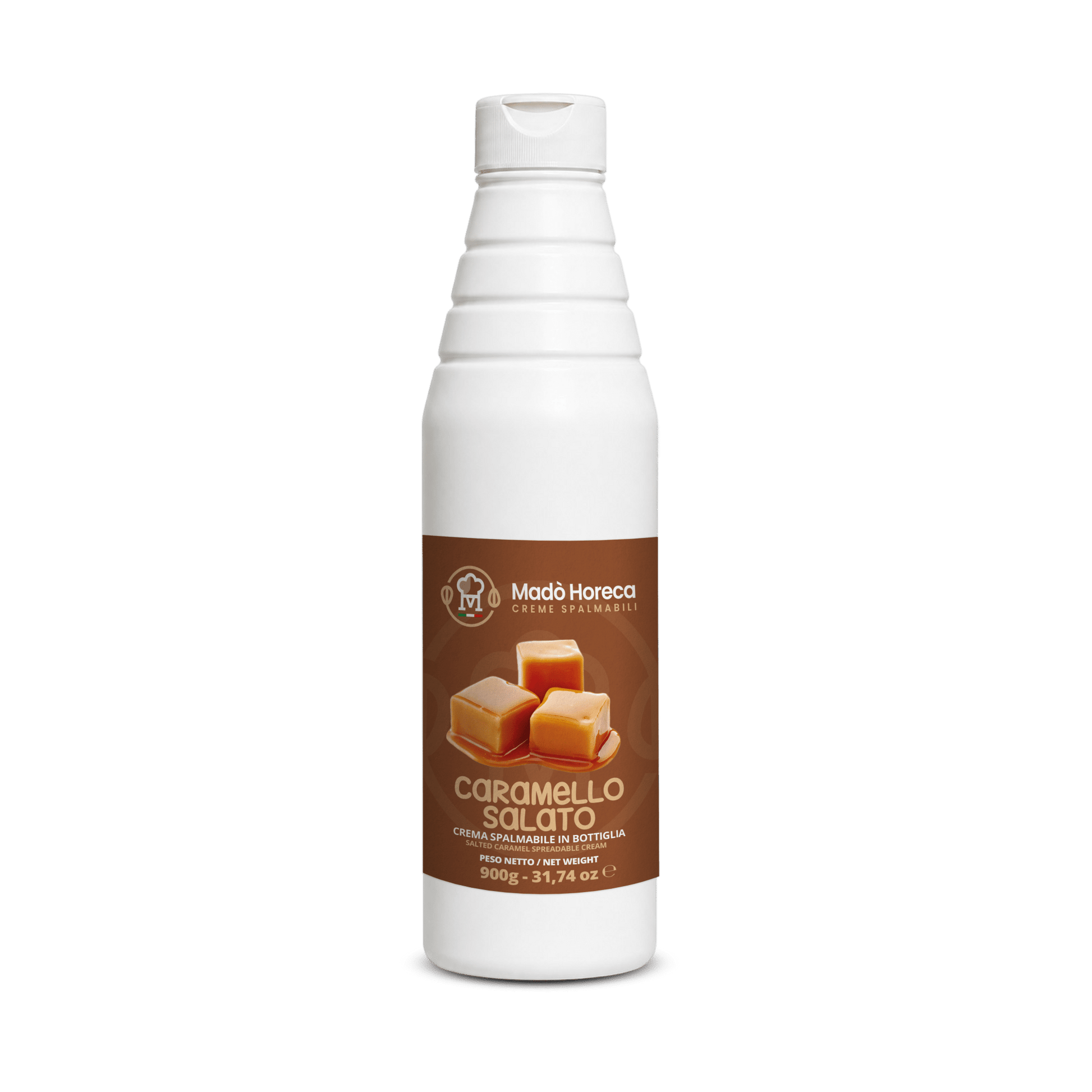 Crema in Bottiglia Artigianale al gusto Caramello Salato "Bottiglia da 900gr" - Mado Ho.re.ca