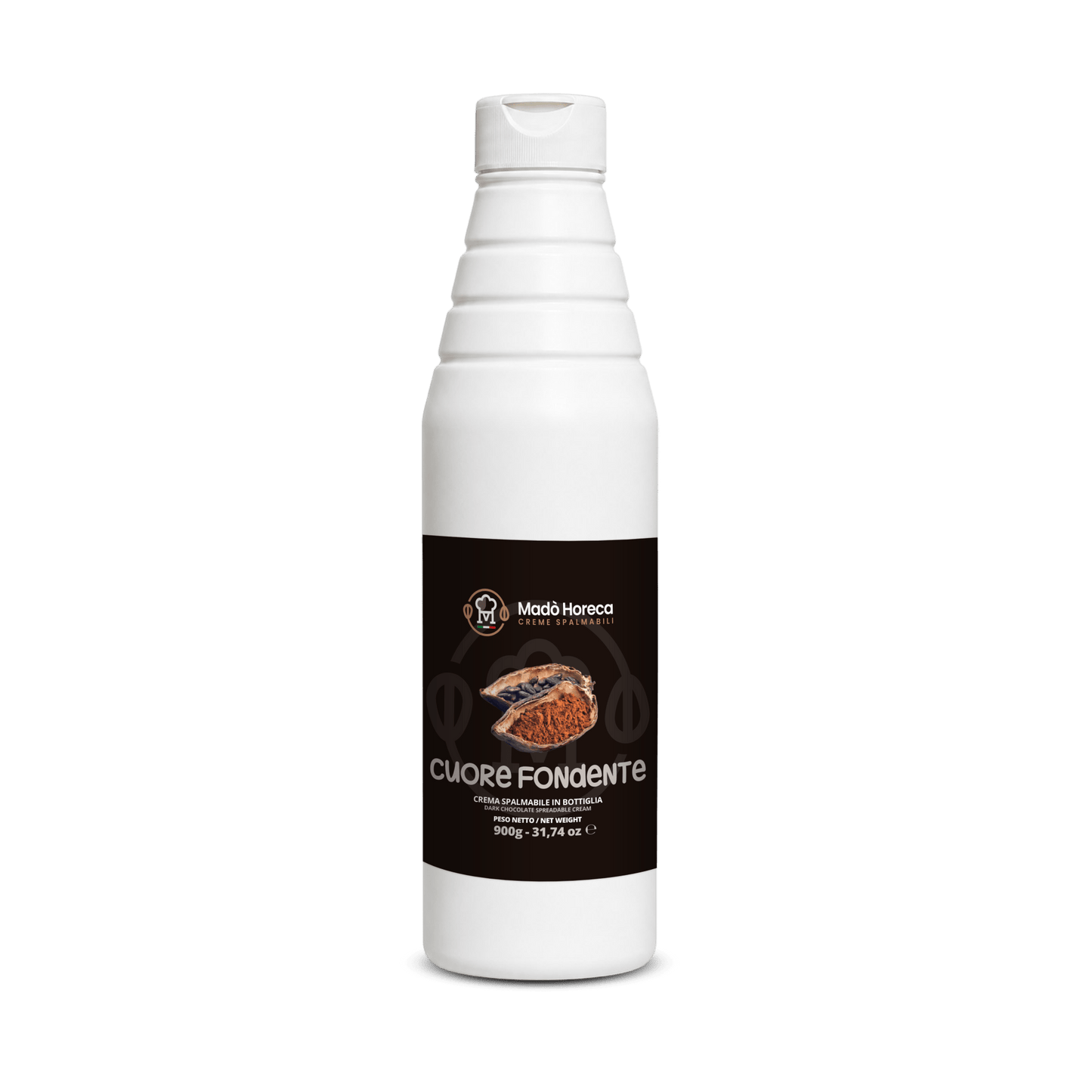 Crema in Bottiglia Artigianale al gusto Cuore fondente "Bottiglia da 900gr" - Mado Ho.re.ca