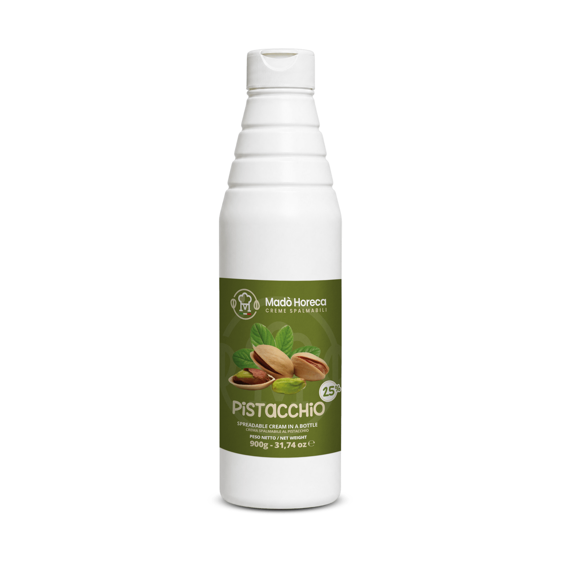 Crema in Bottiglia Artigianale al gusto Pistacchio 15% "Bottiglia da 900gr" - Mado Ho.re.ca