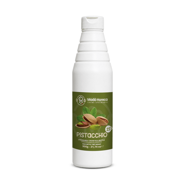 Crema in Bottiglia Artigianale al gusto Pistacchio 15% "Bottiglia da 900gr" - Mado Ho.re.ca