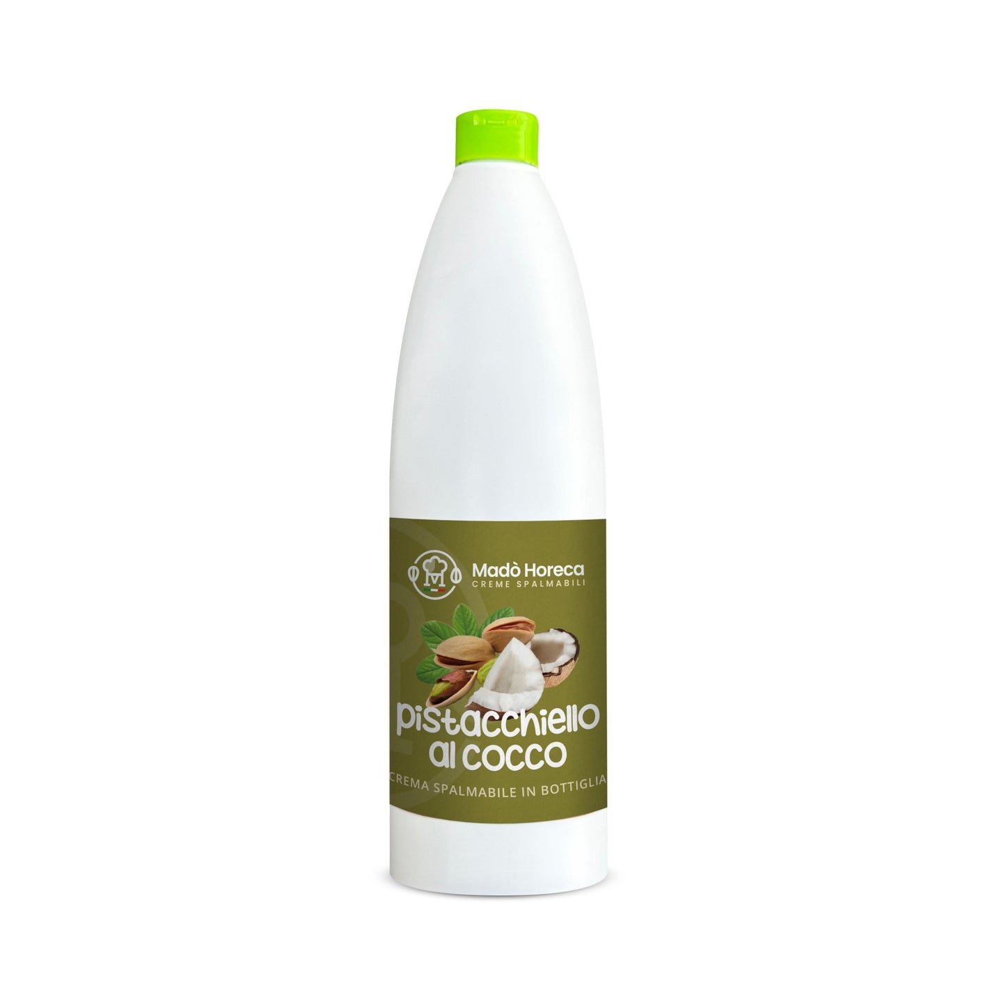 Crema in Bottiglia Artigianale al gusto Pistacchio Al Cocco 15% "Bottiglia da 900gr" - Mado Ho.re.ca