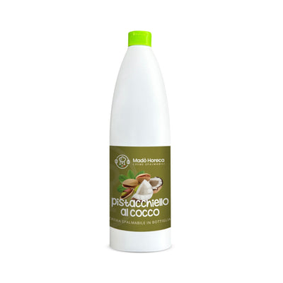 Crema in Bottiglia Artigianale al gusto Pistacchio Al Cocco 15% "Bottiglia da 900gr" - Mado Ho.re.ca