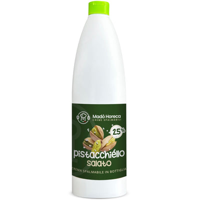 Crema in Bottiglia Artigianale al gusto Pistacchio Salato 25% "Bottiglia da 900gr" - Mado Ho.re.ca