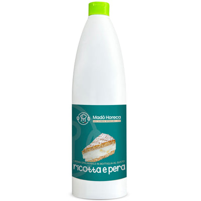Crema in Bottiglia Artigianale al gusto Ricotta e pera "Bottiglia da 900gr" - Mado Ho.re.ca