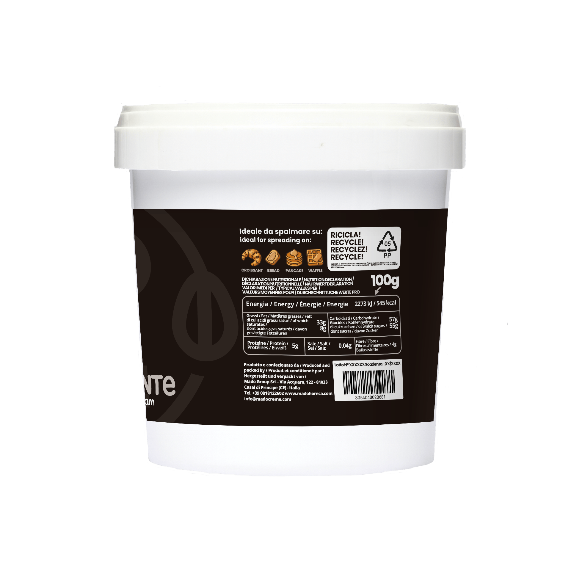 Cuore fondente Crema Spalmabile Artigianale - Mado Ho.re.ca