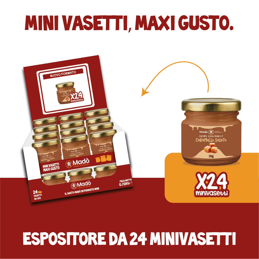 Espositore Mini Barattoli di Caramello Salato - 24pz - Mado Ho.re.ca