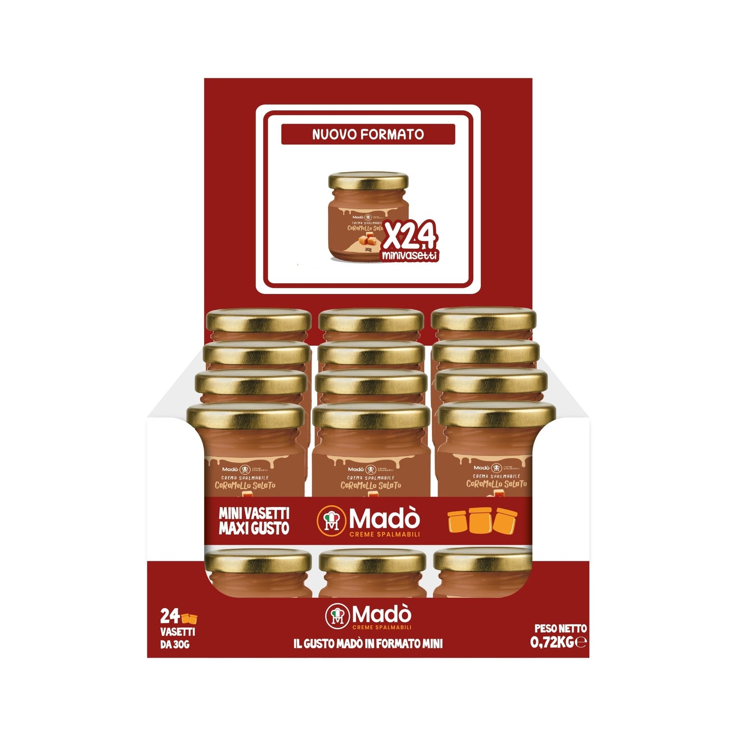 Espositore Mini Barattoli di Caramello Salato - 24pz - Mado Ho.re.ca