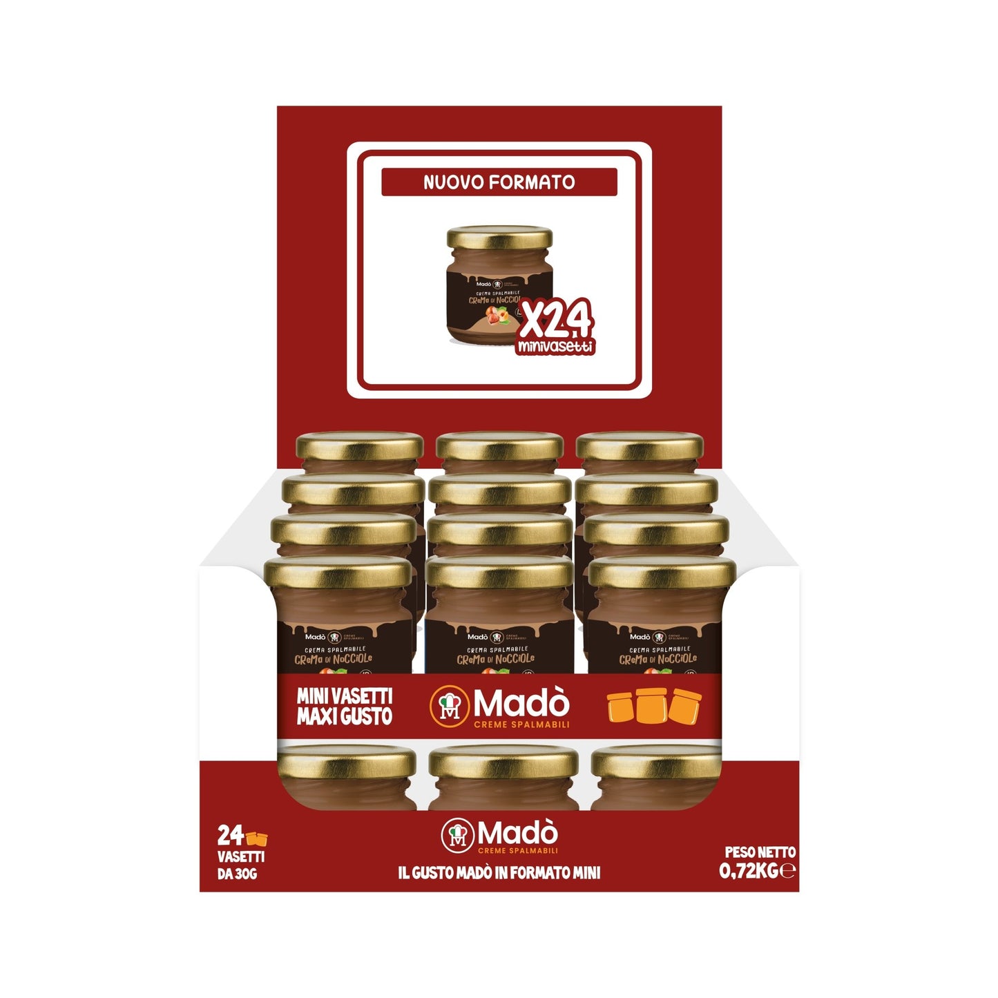 Espositore Mini Barattoli di Gianduia 13% - 24pz - Mado Ho.re.ca