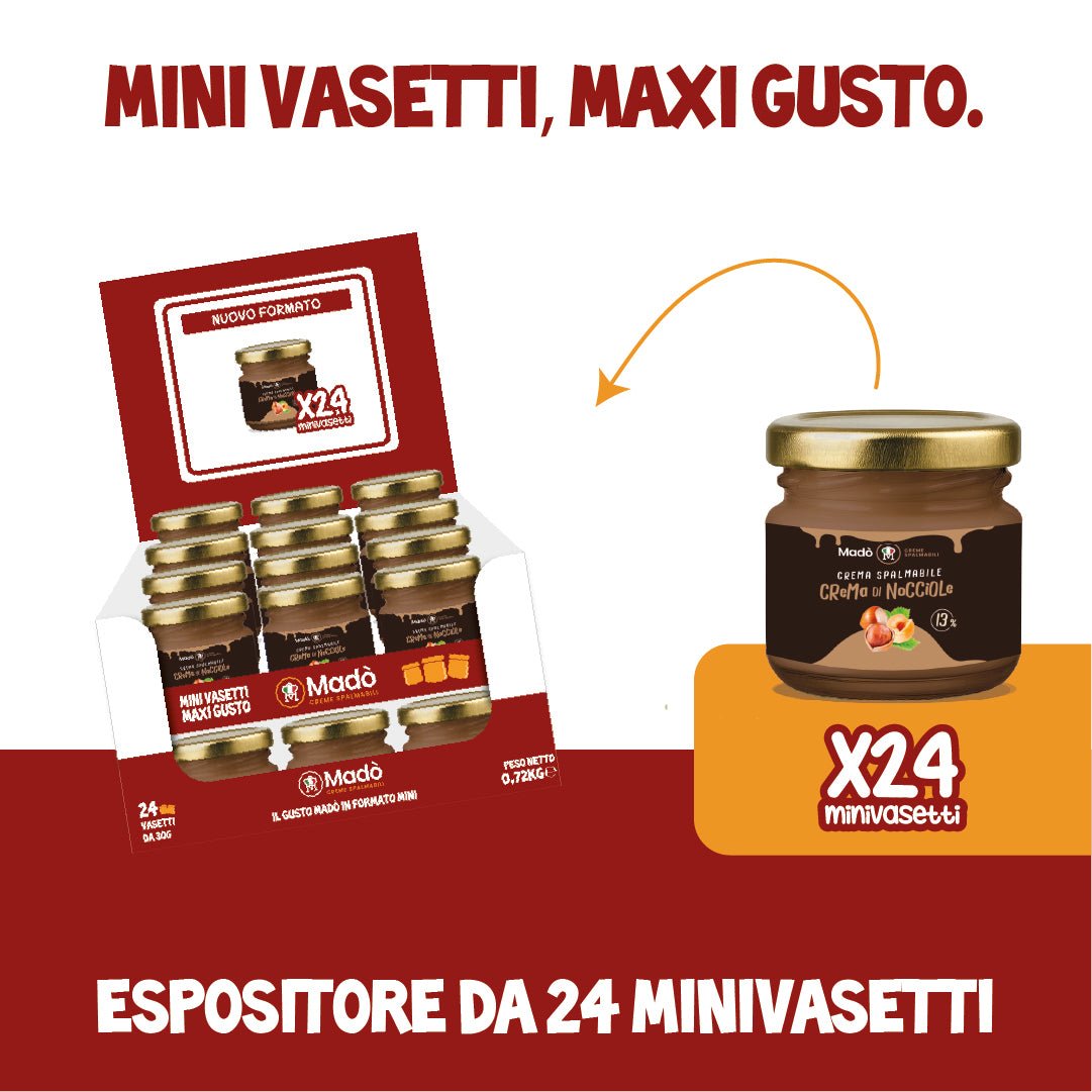 Espositore Mini Barattoli di Gianduia 13% - 24pz - Mado Ho.re.ca