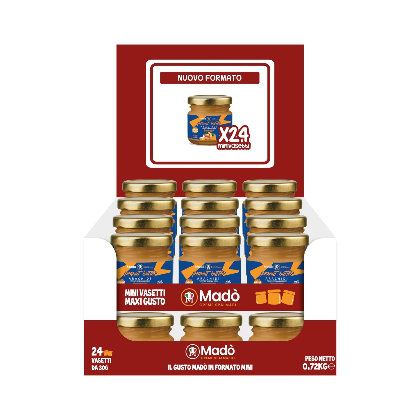 Espositore Mini Barattoli di Peanut Butter - 24pz - Mado Ho.re.ca