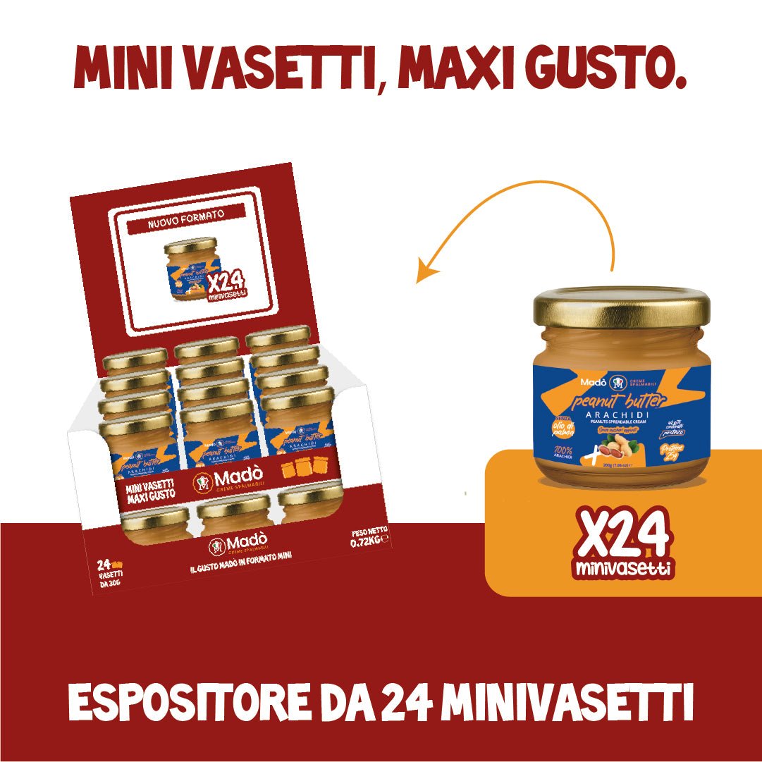 Espositore Mini Barattoli di Peanut Butter - 24pz - Mado Ho.re.ca