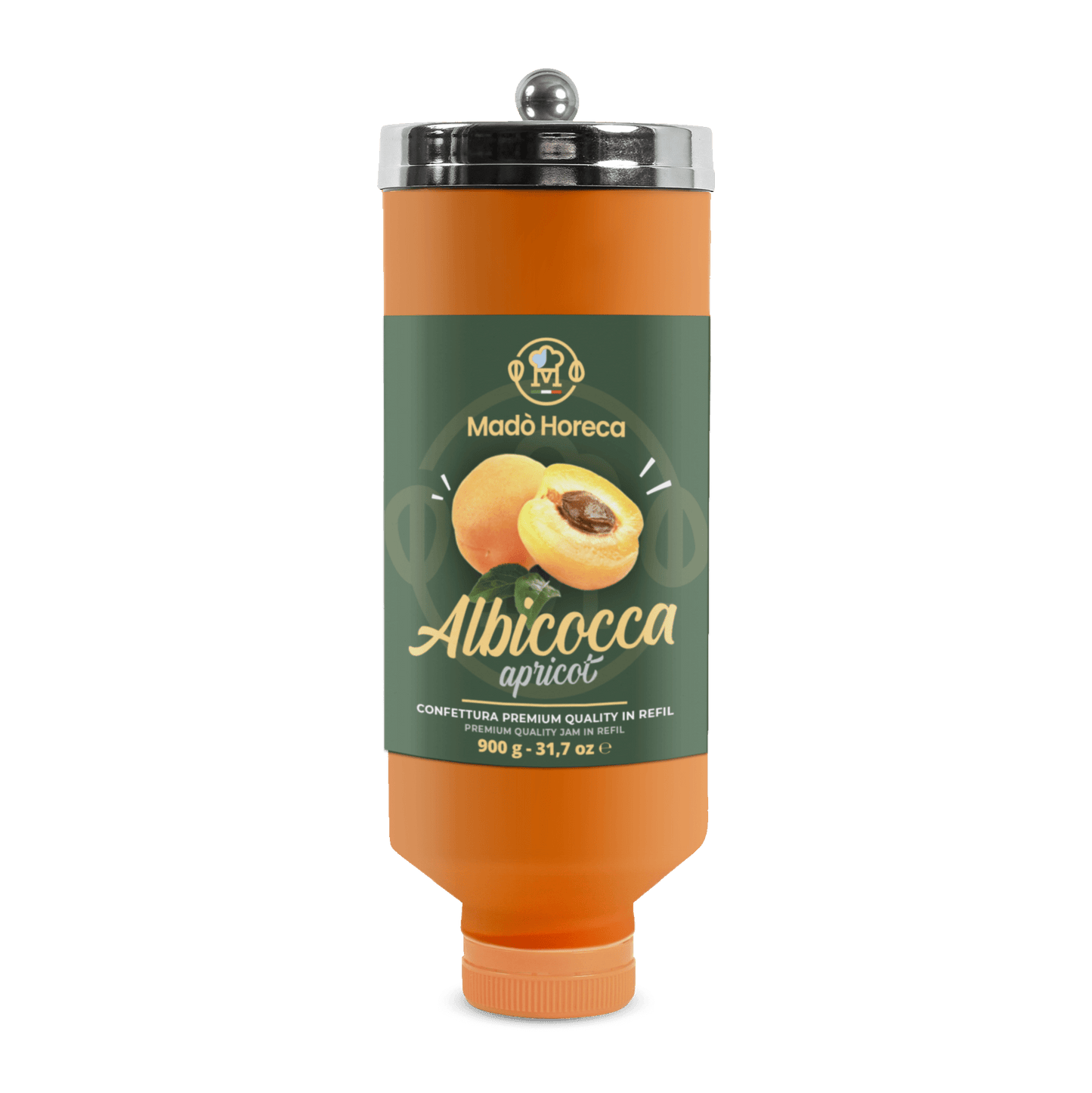 REFILL DI CONFETTURA GUSTO ALBICOCCA "BOTTIGLIA DA 900gr" - Mado Ho.re.ca