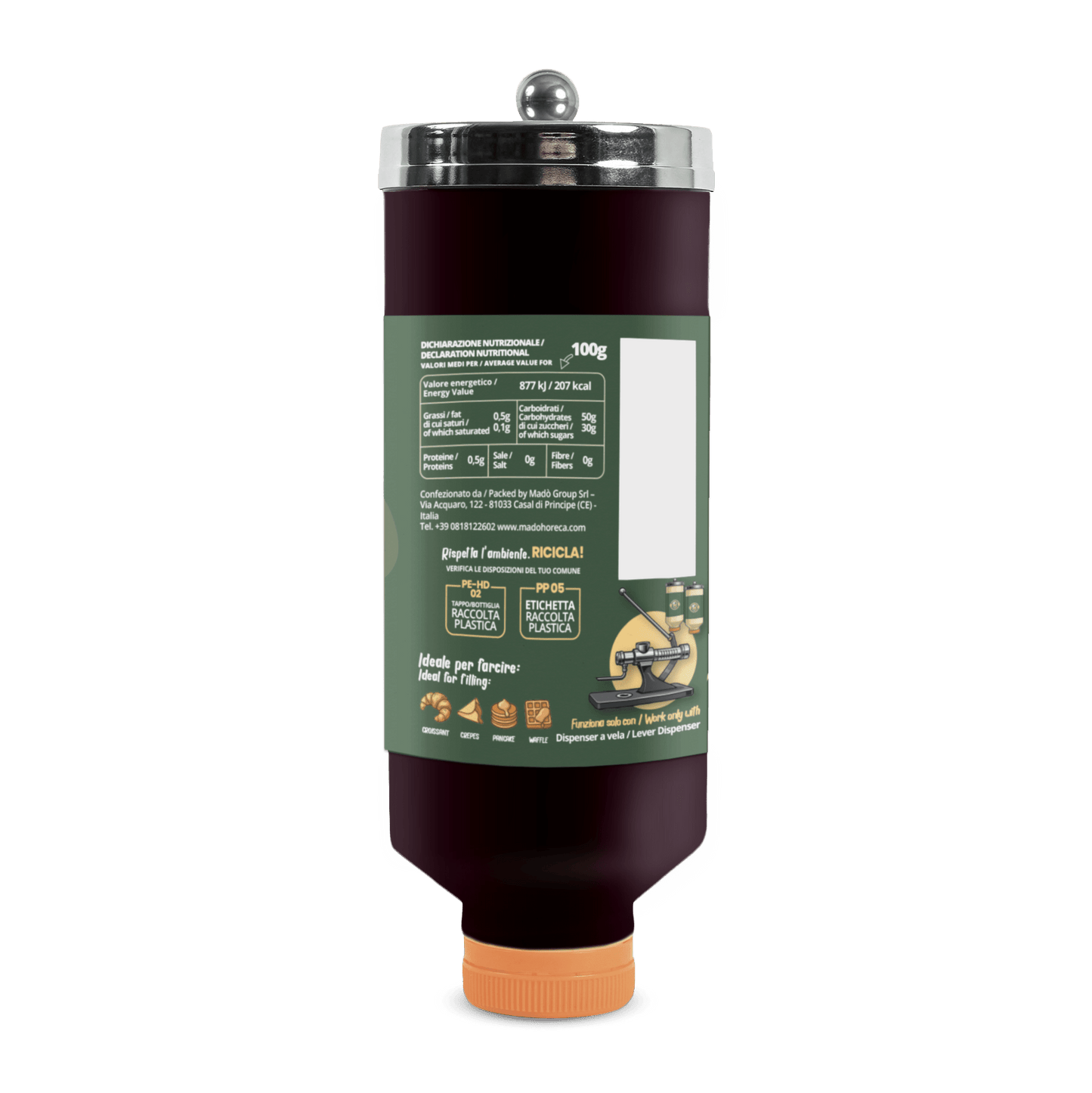 REFILL DI CONFETTURA GUSTO FRUTTI DI BOSCO "BOTTIGLIA DA 900GR" - Mado Ho.re.ca