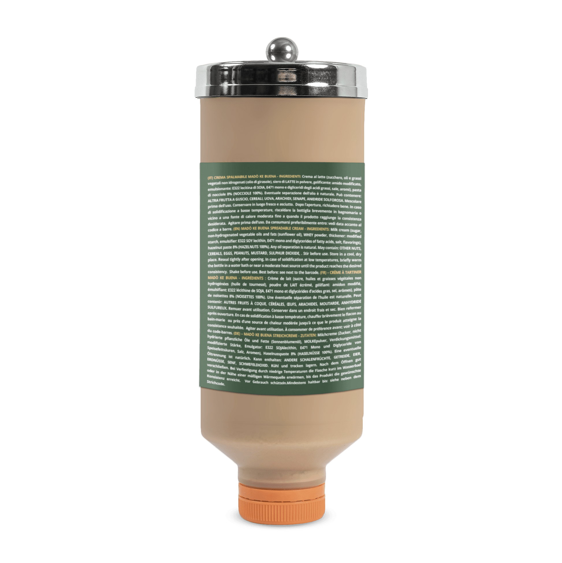 REFILL DI CREMA SPALMABILE AL GUSTO MADO' KE BUENA "BOTTIGLIA DA 800GR" - Mado Ho.re.ca