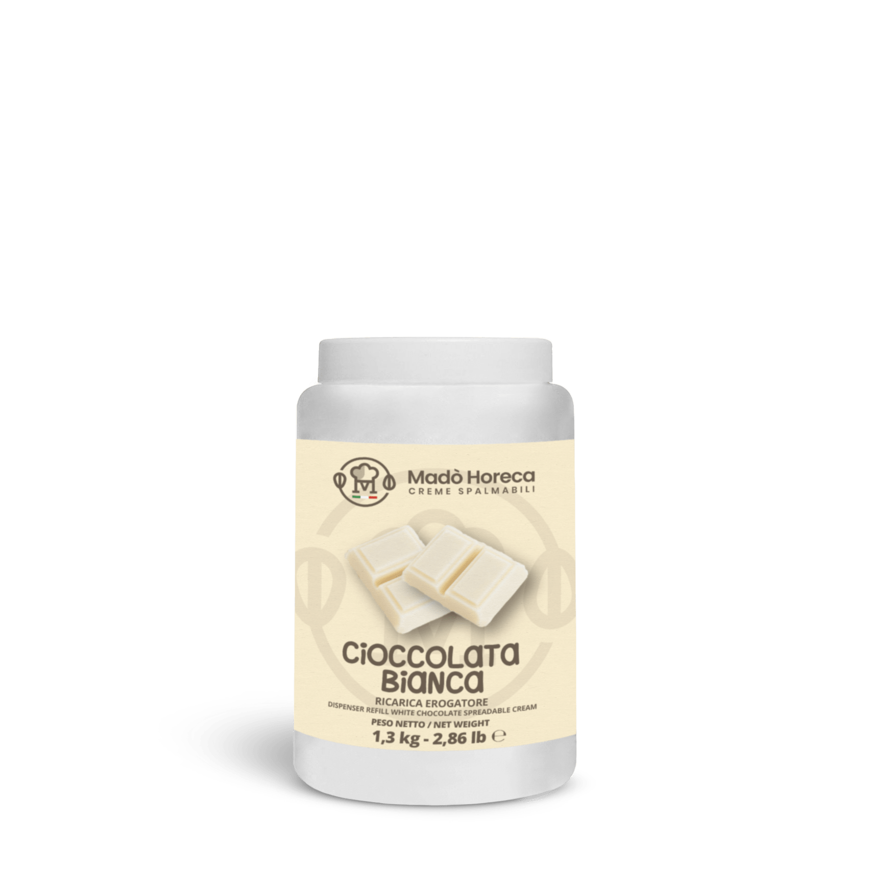 RICARICA EROGATORE Cioccolata Bianca 1,3kg - Mado Ho.re.ca