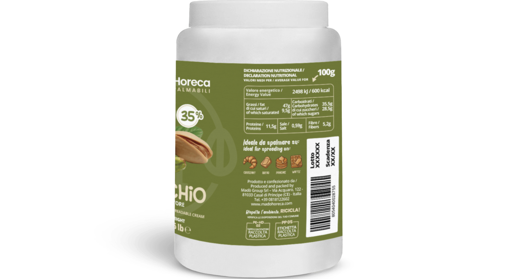 RICARICA EROGATORE Pistacchio 1,3kg - Mado Ho.re.ca