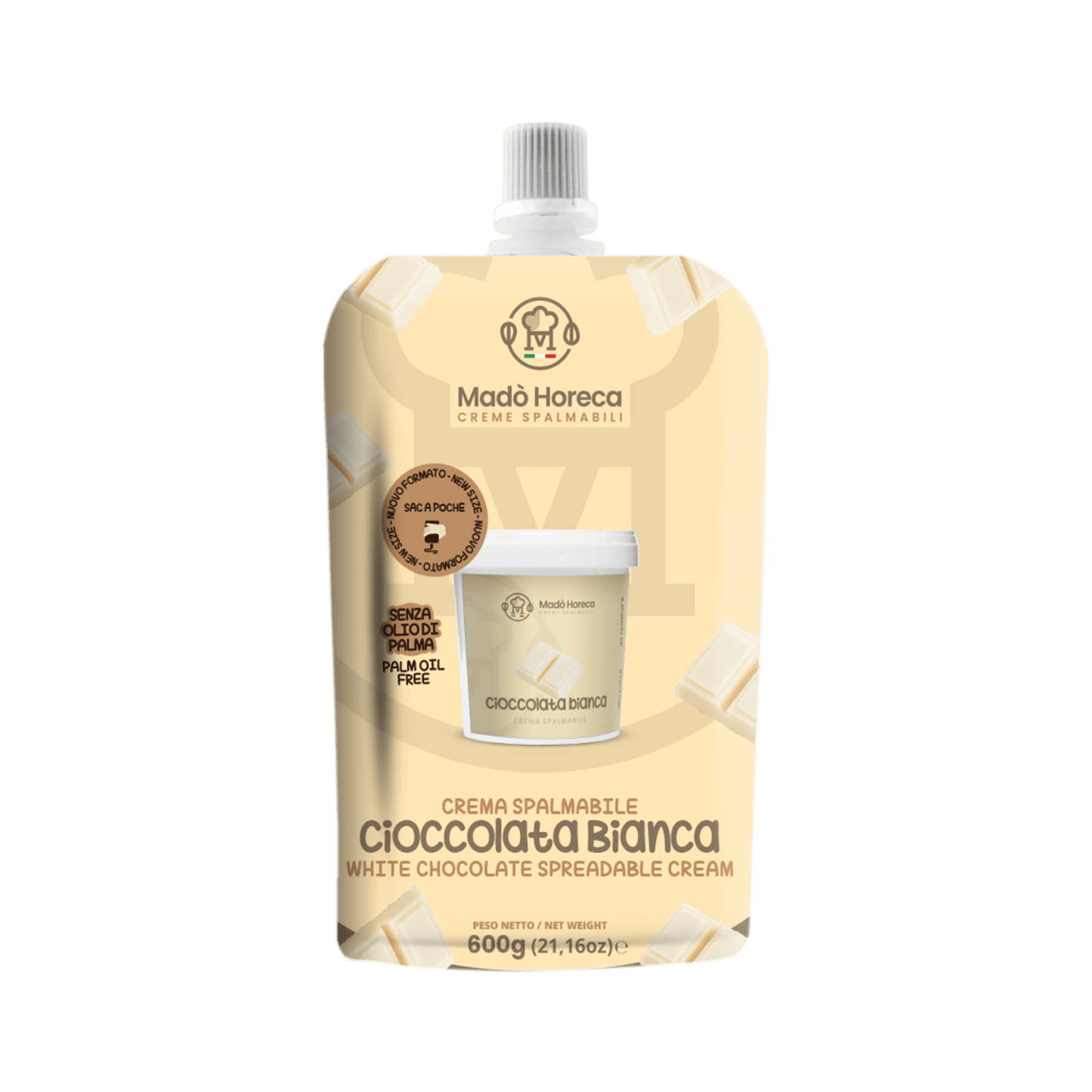 Sac A Poche "Zero Sprechi" al gusto Cioccolato Bianco "Busta da 600gr" - Mado Ho.re.ca