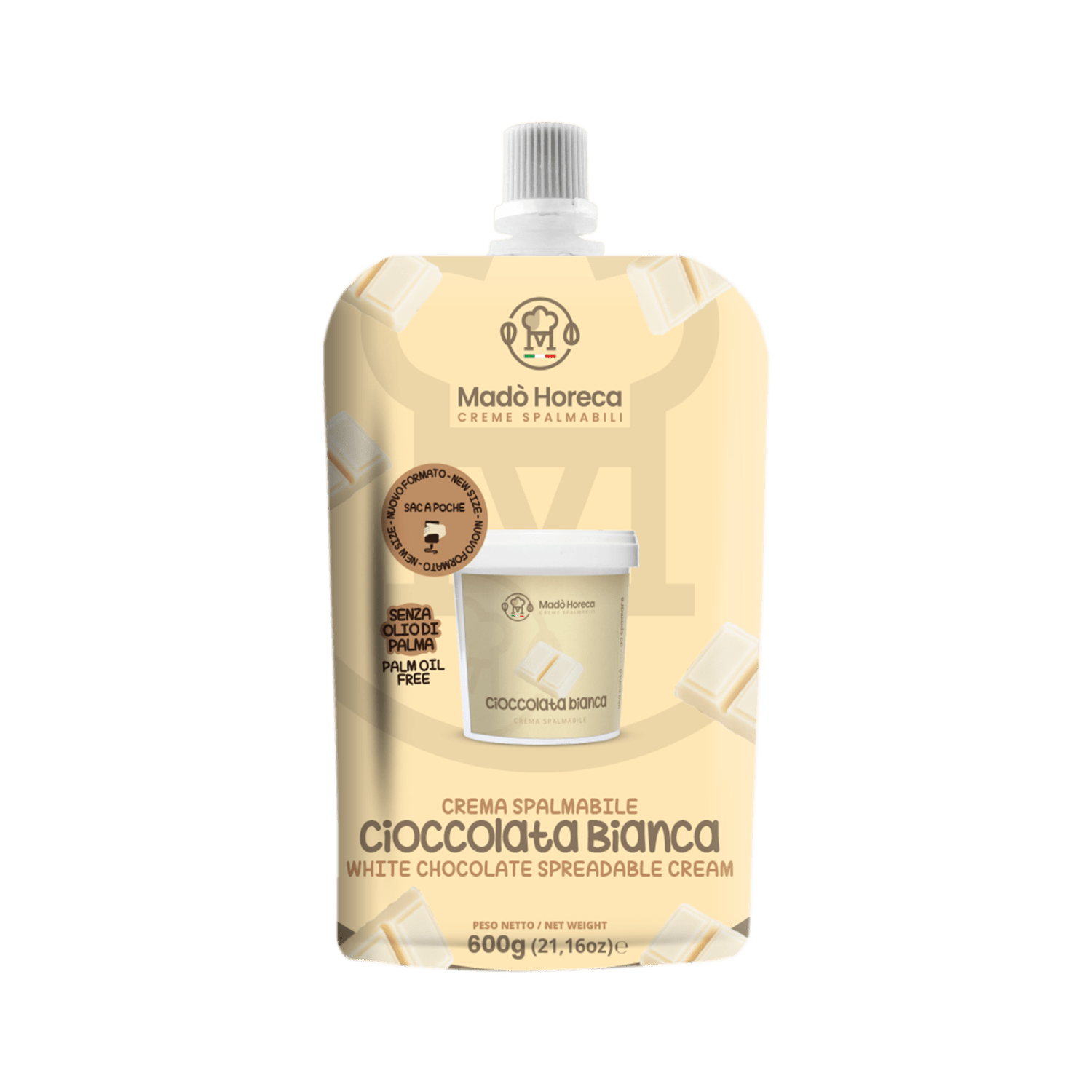Sac A Poche "Zero Sprechi" al gusto Cioccolato Bianco "Busta da 600gr" - Mado Ho.re.ca