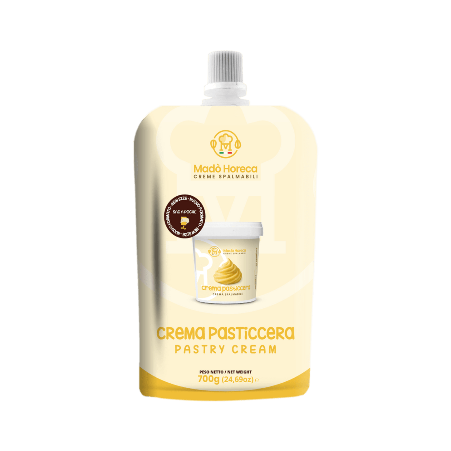 Sac A Poche "Zero Sprechi" al gusto Crema Pasticcera "Busta da 700gr" - Mado Ho.re.ca