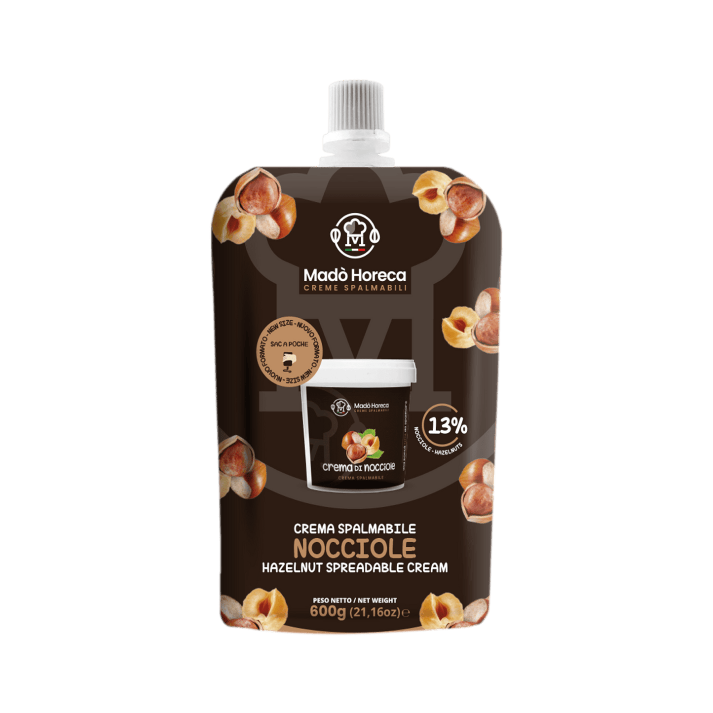Sac A Poche "Zero Sprechi" al gusto Nocciola 13% "Busta da 600gr" - Mado Ho.re.ca