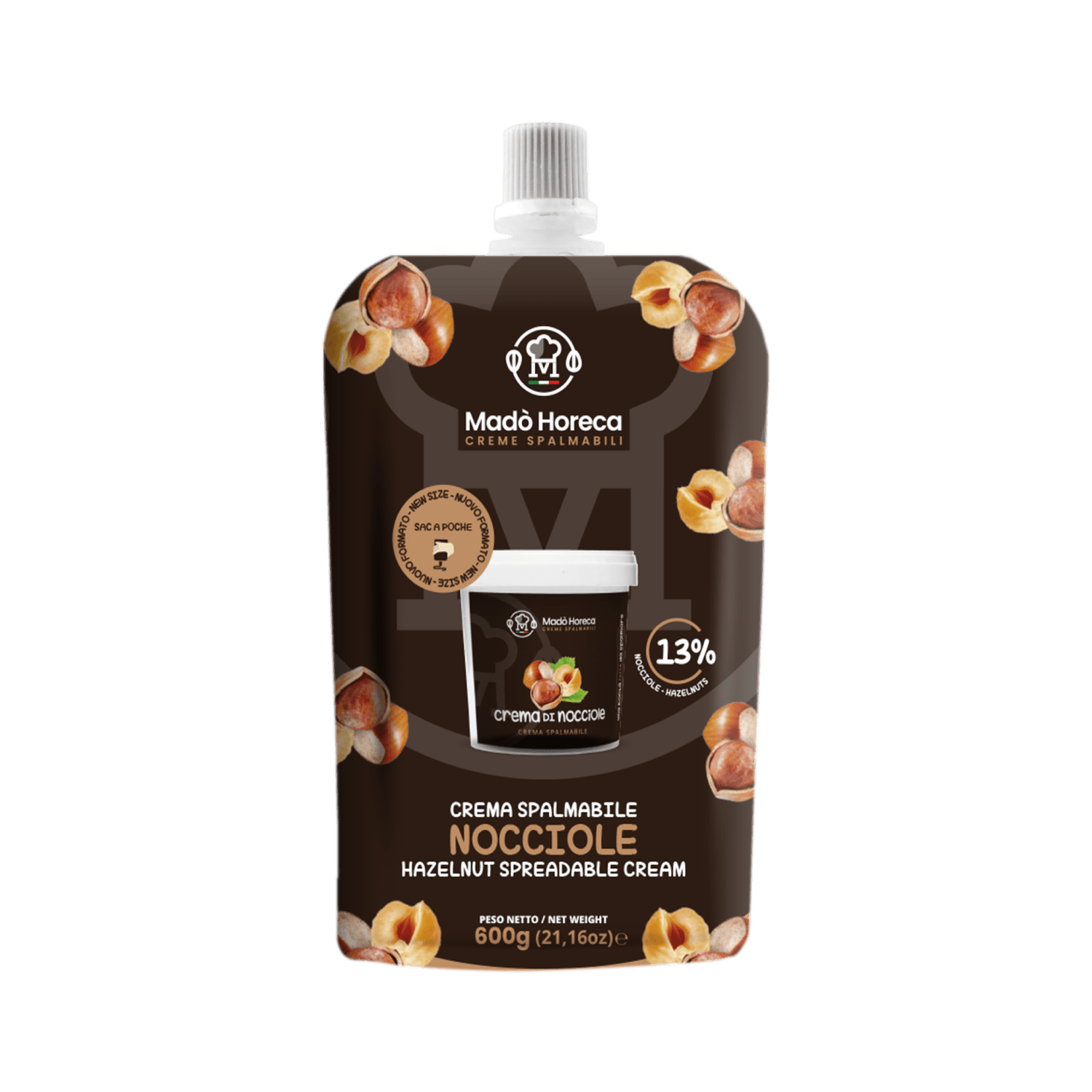 Sac A Poche "Zero Sprechi" al gusto Nocciola 13% "Busta da 600gr" - Mado Ho.re.ca