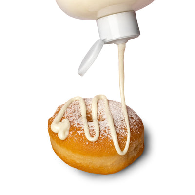 Handwerklich hergestellte Creme in der Flasche mit Ricotta- und Birnengeschmack „900g-Flasche“