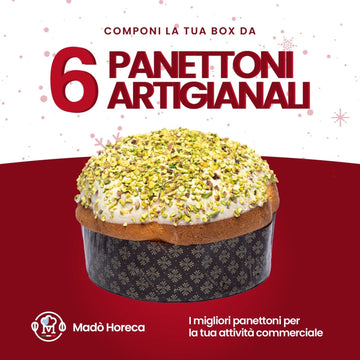 Panettone artigianale al pistacchio 1kg (PREZZO CADAUNO A PARTIRE DA 21.99€ Iva Compresa) Cartone da 6 pezzi - Mado Ho.re.ca