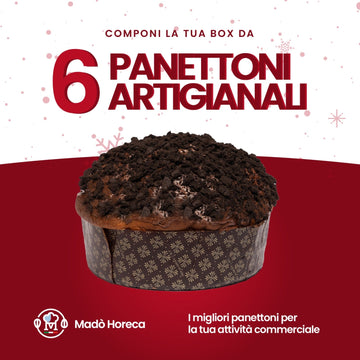 Panettone crema Cookies 1KG (PREZZO CADAUNO A PARTIRE DA 21.99€ IVA COMPRESA) CARTONE DA 6 PEZZI - Mado Ho.re.ca